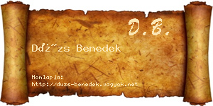 Dúzs Benedek névjegykártya